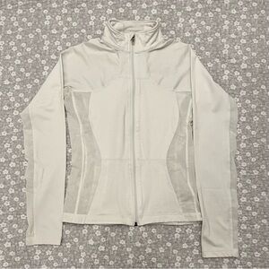Lululemon Define Jacket White Mesh Panel Zip Up Size 6